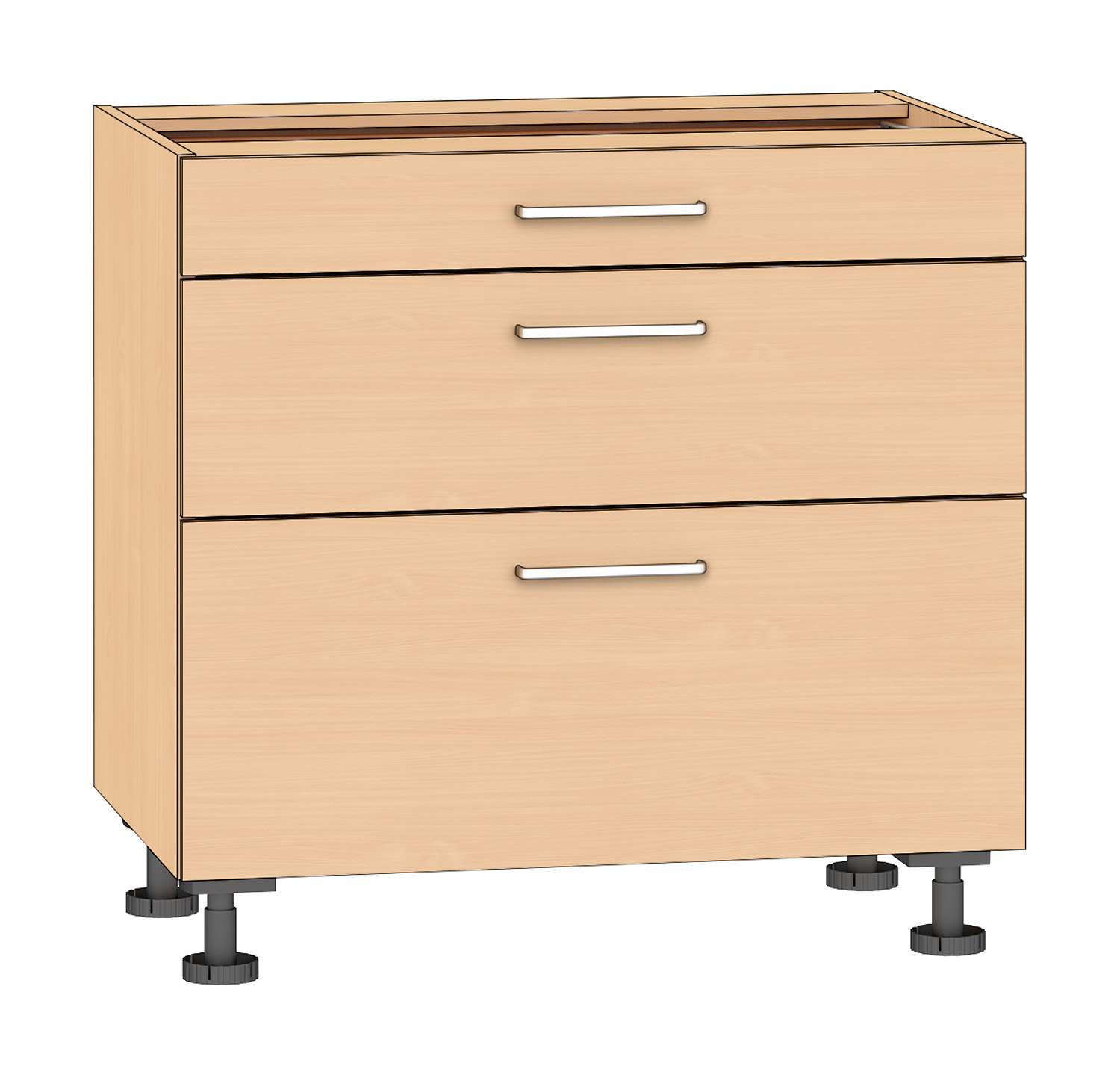 Schubkastenschrank 3 Schubkästen, Breite 90 cm