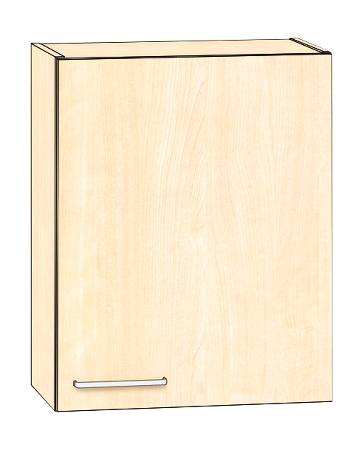 Hängeschrank Breite 60 cm, Türanschlag rechts, Ahorn