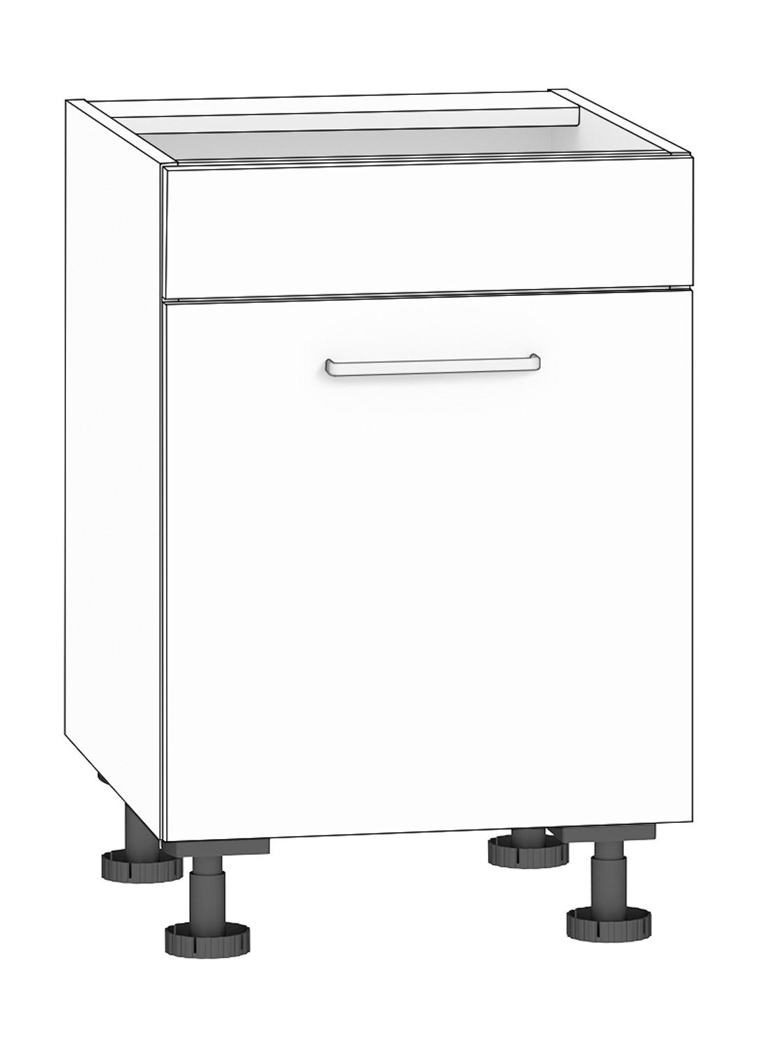 Mülleimerschrank Breite 50 cm, weiß