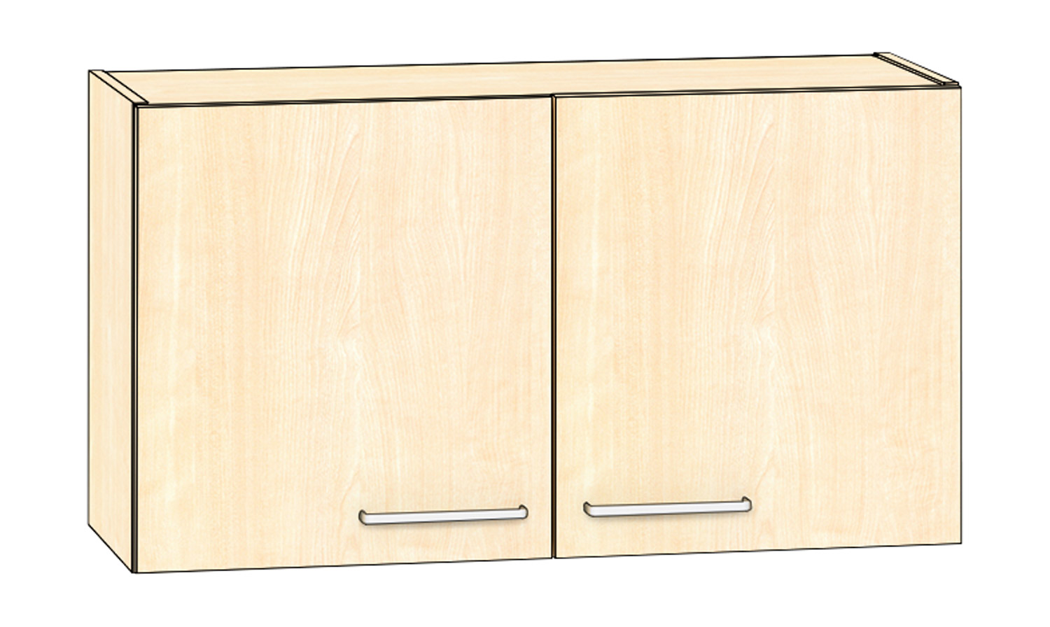 Hängeschrank 2 Türen, Höhe 55 cm Ahorn