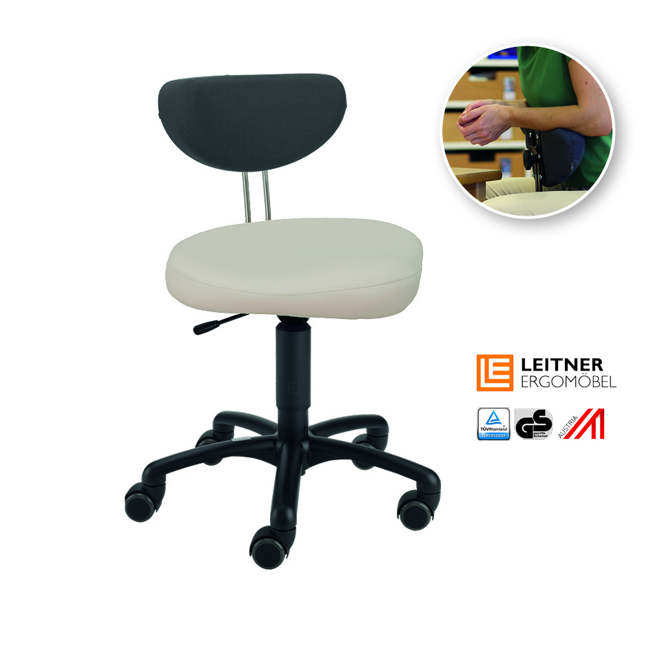 LeitnerTwist Kiga mit Armauflage K mit Sattelsitz, weiß