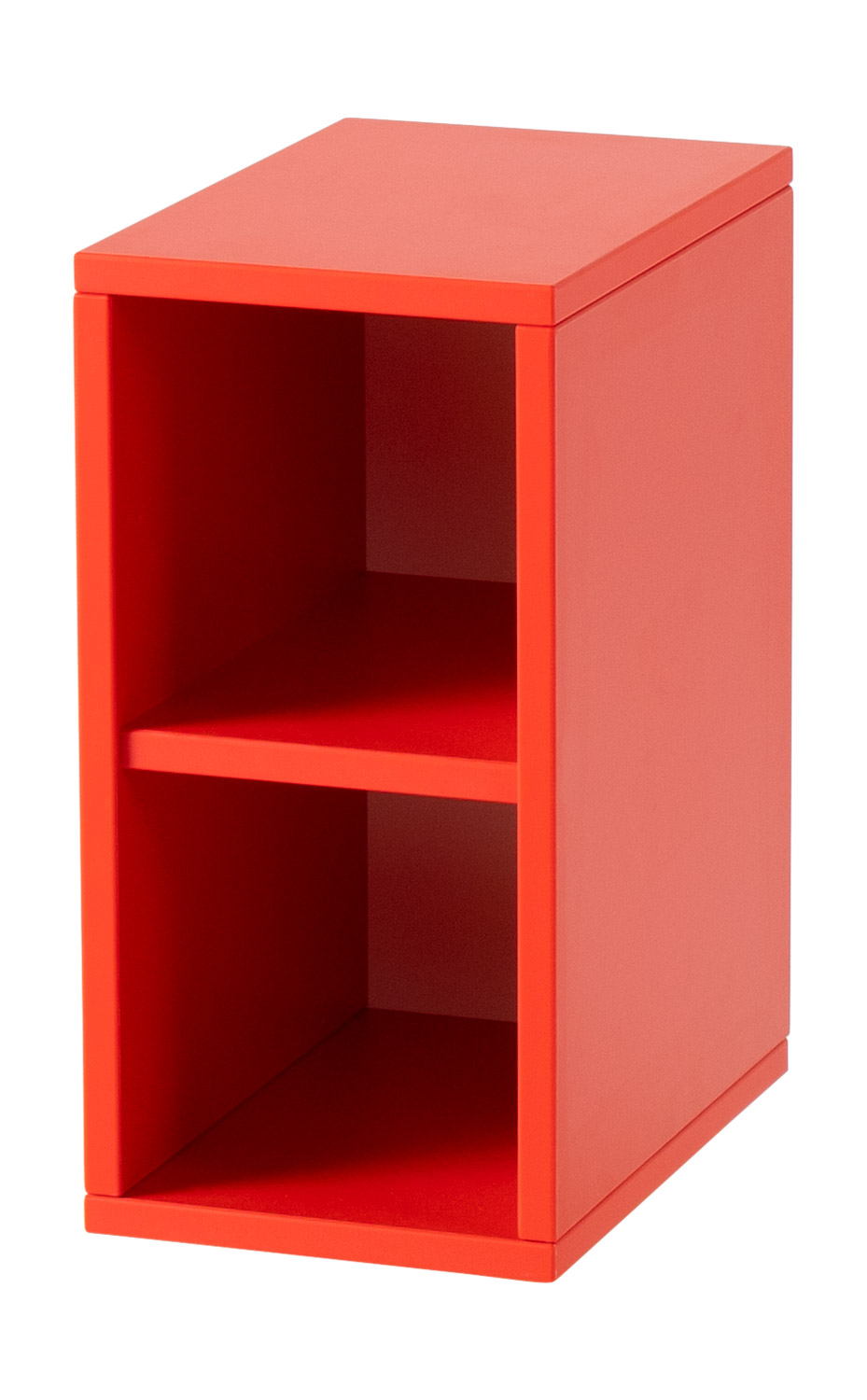 Schmaler Unterschrank, offen rot