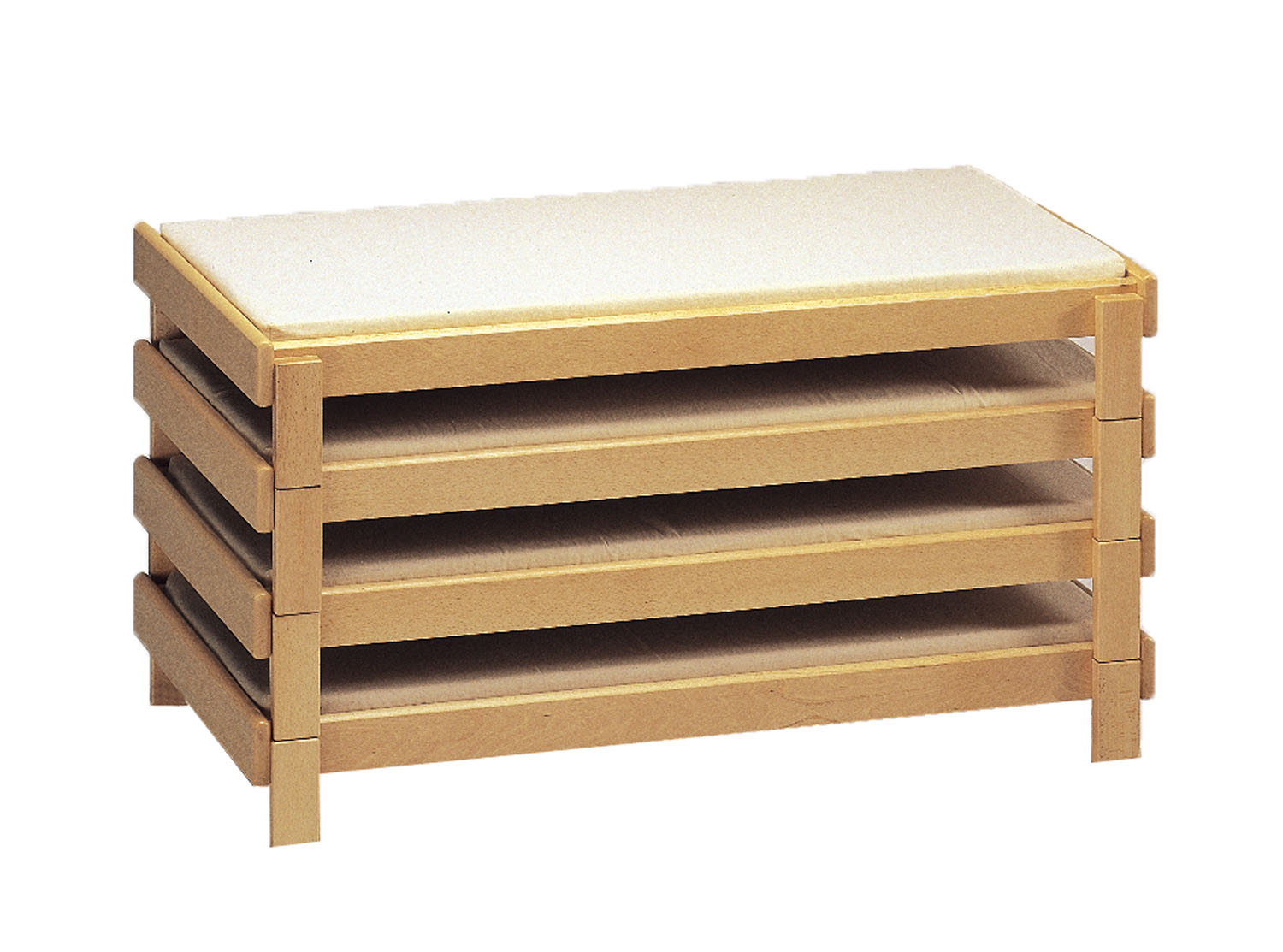 Holzstapelbett 126 cm inkl. Matratze