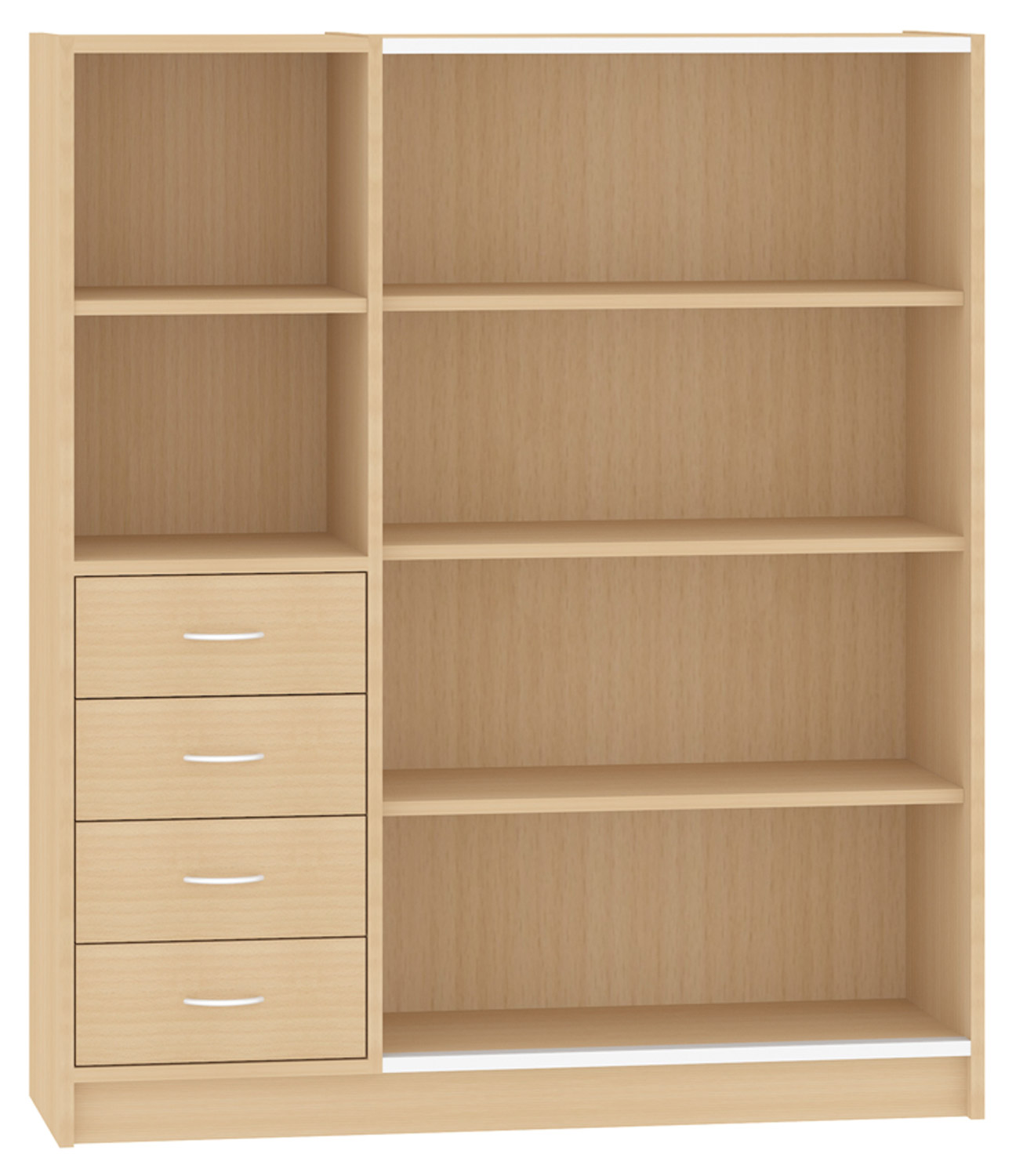 Hochschrank breit, für Schiebetür Buche Dekor