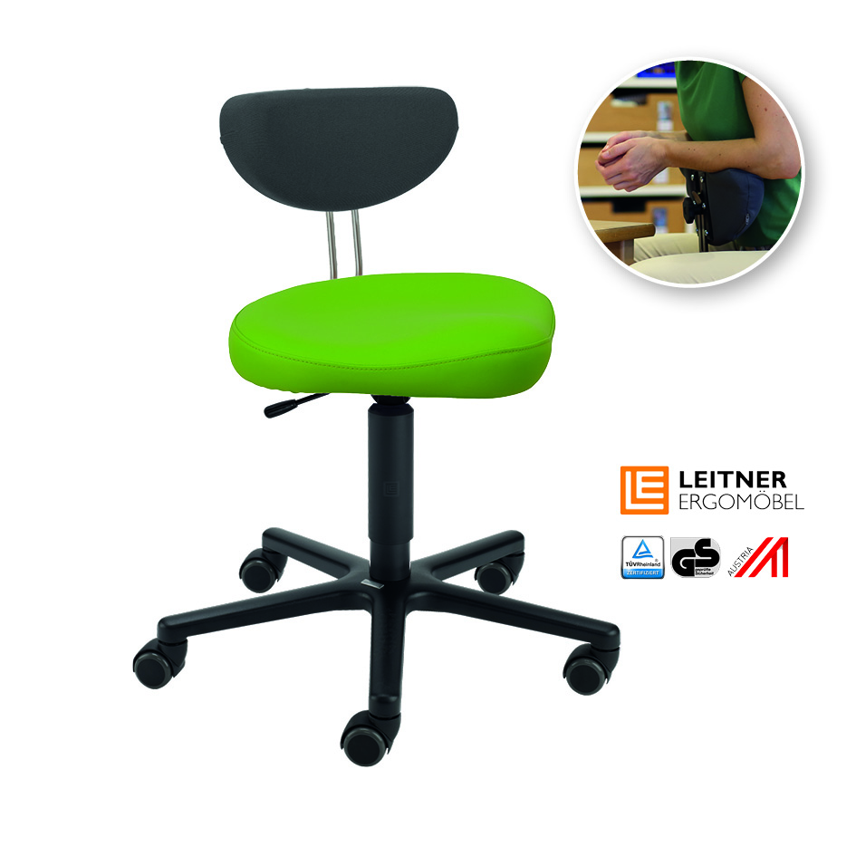 LeitnerTwist Kiga mit Armauflage 1 mit Sattelsitz, grün
