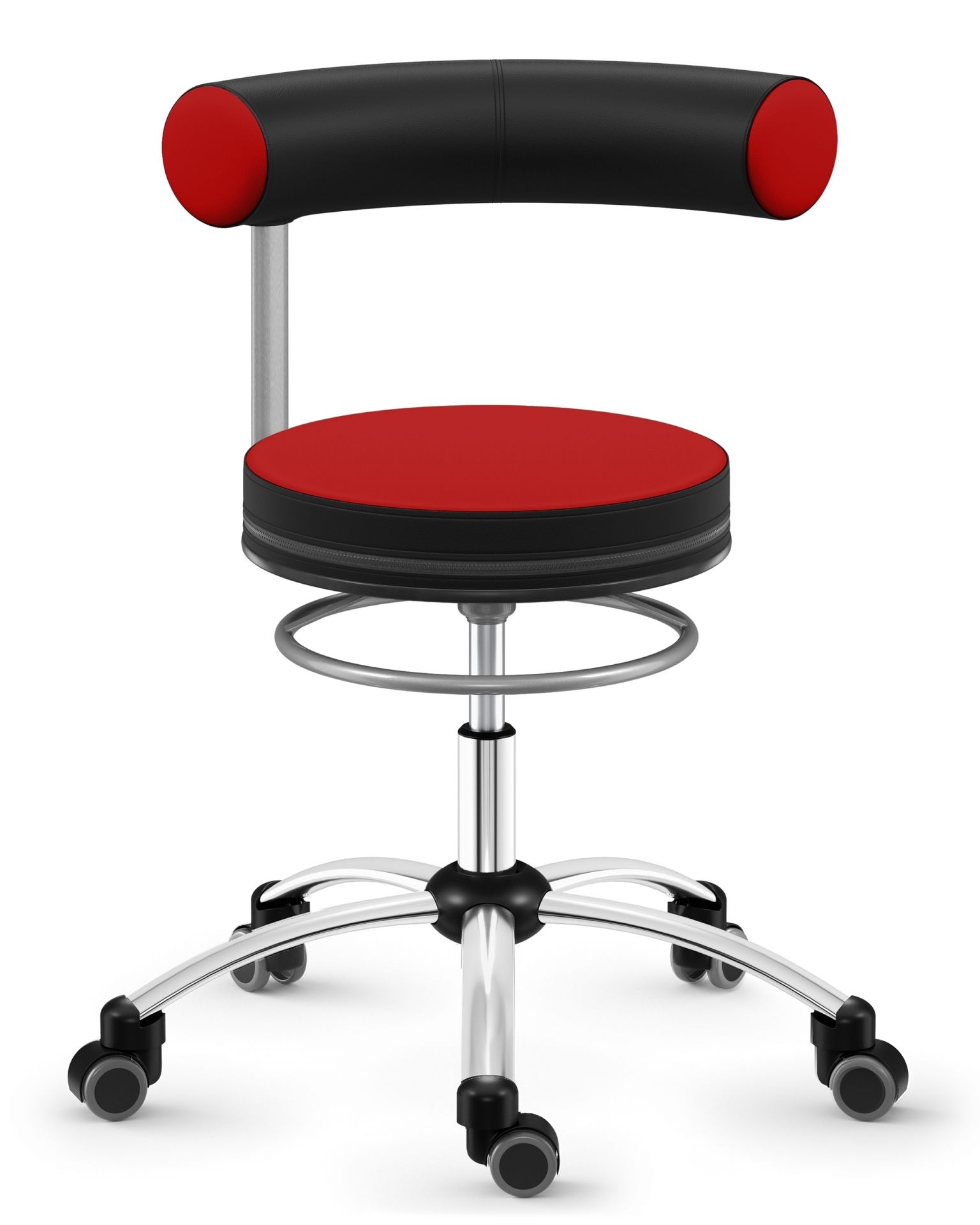  Sanus® Stuhl, Lehne fest Kunstleder rot