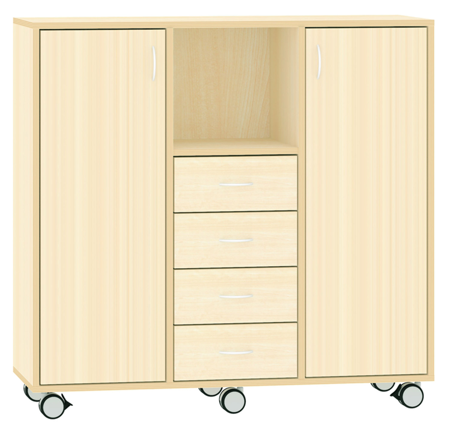 Breiter Hochschrank Rückwand natur